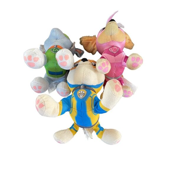 Paw Patrol Plush Lot of 3 Skye Rocky & Sea Patrol Rubble  8" Nickelodeon Kids - Picture 5 of 6